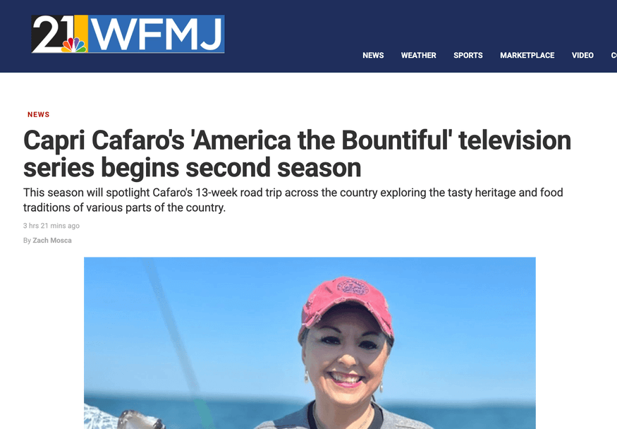 WFMJ: Capri Cafaro's 'America the Bountiful' television series begins second season Img